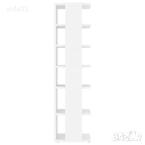 vidaXL Шкаф за обувки, бял, 27,5x27x102 см, инженерно дърво, снимка 5 - Шкафове - 56147849