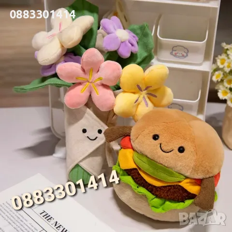 Плюшен Бургер 20см , снимка 2 - Плюшени играчки - 48226412