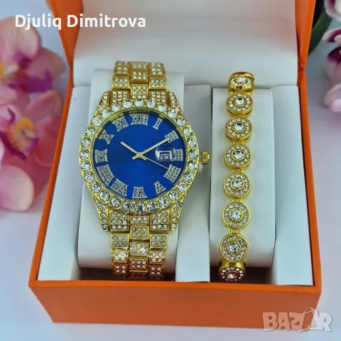 Sapphire Gold Watch Set 💙 | часовник + гривна с кристали