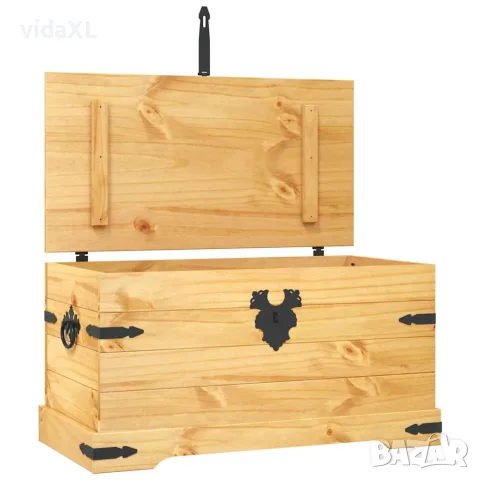 vidaXL Сандък, бор, мексикански стил “Корона“, 91x49,5x47 cм