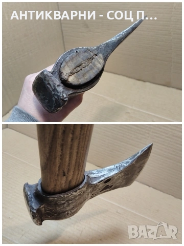 Стара Кована Немска Брадва Топор / 1,6 кг. / НОМЕР 622., снимка 5 - Антикварни и старинни предмети - 53275149