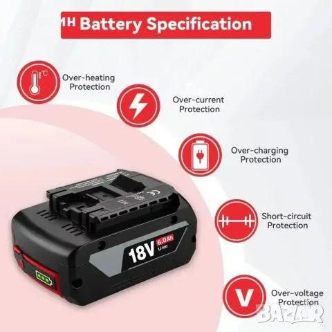 Bosch Батерия 18V 8.0Ah - нова с гаранция 1г., снимка 7 - Друга електроника - 55984083
