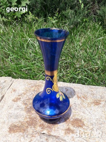 Ваза цветен кристал с позлата bohemia   11/5, снимка 5 - Декорация за дома - 29823312