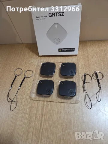 GRTSZ Sualio Tag Dual е комплект от 4 броя черни Bluetooth тракери за проследяване на вещи, снимка 2 - Аксесоари за Apple - 55892481