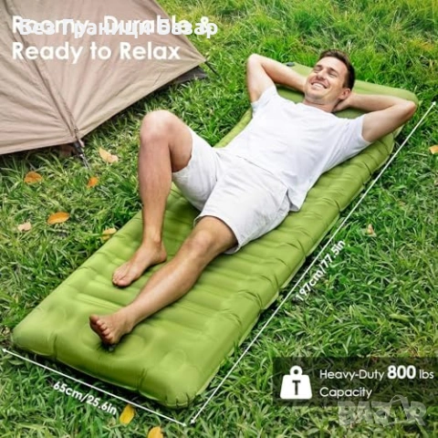 Нов Ултралек туристически матрак 1 кг водоустойчив с вградена помпа за туризъм къмпинг, снимка 5 - Матраци - 54093991