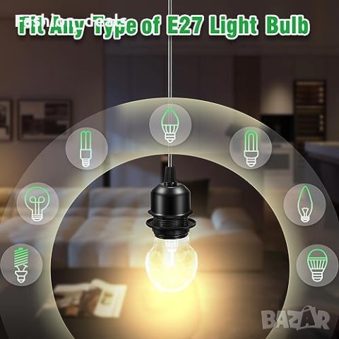 Нова Подвесна лампа E27 заключващ пръстен за Абажур осветление дом, снимка 2 - Лампи за таван - 42595829