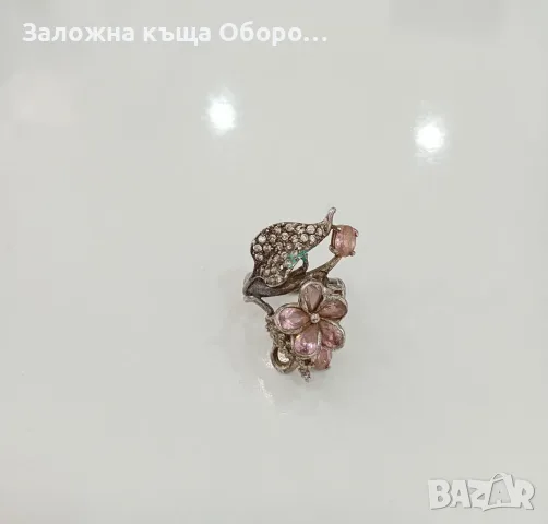 Сребърен пръстен с камъни , снимка 3 - Пръстени - 56414201