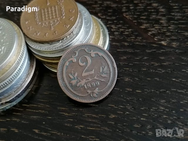 Монета - Австро-Унгария - 2 хелера | 1899г., снимка 1 - Нумизматика и бонистика - 29349045