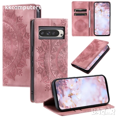 Google Pixel 9 Pro XL Totem Embossed Wallet Кожен Калъф и Протектор, снимка 3 - Калъфи, кейсове - 53097862