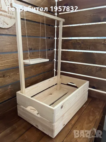 Бебешка щайга/ гардеробче за кръщене, изписване , подаръци от дърво, снимка 6 - Други - 48968246