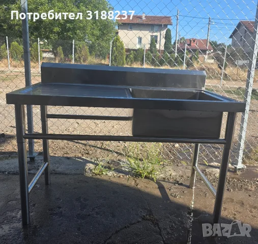 Мивка с работен плот и заден борд от неръждаема стомана, снимка 8 - Обзавеждане на кухня - 55730394