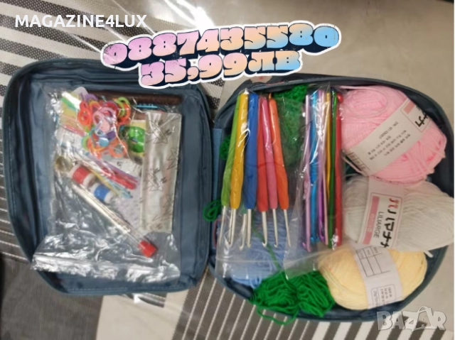 Комплект аксесоари за плетене, 107 части, 14 алуминиеви куки – Пълен сет за начинаещи и напреднали, снимка 3 - Други - 52550323