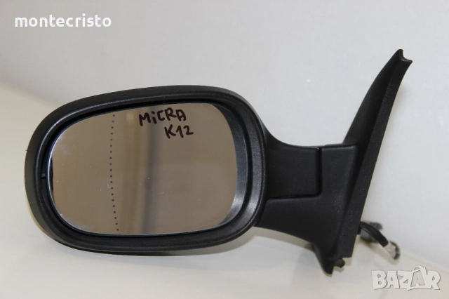 Ляво електрическо огледало Nissan Micra K12 (2003-2010г.) 3 пина / Нисан Микра Черно черен