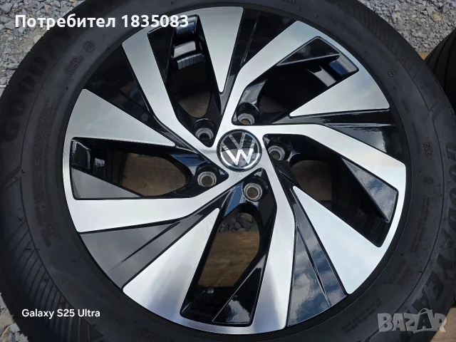 Лети джанти 16ки 5х112 VW + летни гуми 215/60/16 GoodYear, снимка 4 - Гуми и джанти - 56264935