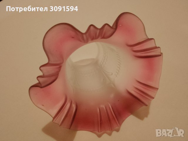 Винтидж абажур от стъкло в стил ар нуво, снимка 4 - Антикварни и старинни предмети - 40825516