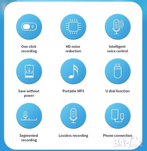 Android OTG 8ХЯдрен DSP PCM MP3 Плеър 4см Динамичен Микрофон Мини Диктофон Интелигентен Глас Контрол, снимка 14 - Аудиосистеми - 44415753