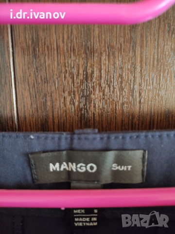 Тъмно син панталон MANGO Suit, снимка 3 - Панталони - 51529767