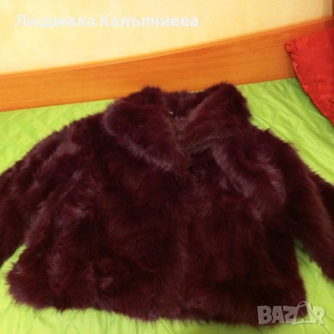 Стилно палто от еко кожа – цвят бордо, снимка 4 - Палта, манта - 53301011