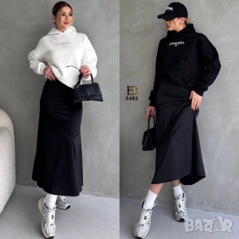 дамски комплекти блуза и пола chanel 