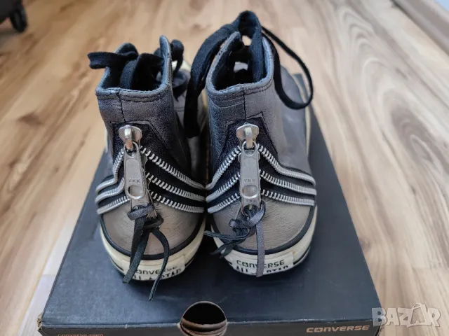Дамски кецове CONVERSE оригинал, N'39, естествена кожа, сребристи т. сиви, много запазени, снимка 4 - Кецове - 18102340