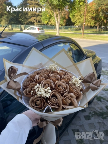 Букет от сапунени рози, снимка 6 - Подаръци за жени - 56446879