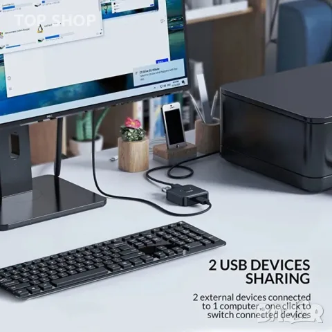 USB 3.0 Switch Selector, iDsonix 1 в 2 изход, снимка 4 - Друга електроника - 48794540
