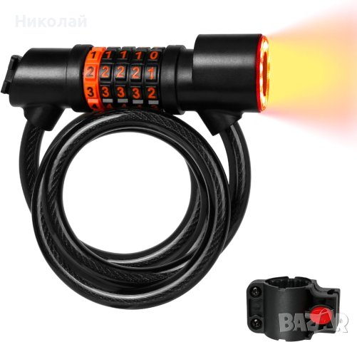 Кабел за заключване на колело, снимка 2 - Аксесоари за велосипеди - 44392609