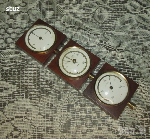 Tроен уред за стена, барометър, влагомер и термометър