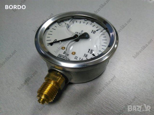 Манометър с глицерин WIKA - Ф63/0-16 bar (радиален), снимка 2 - Резервни части за машини - 30738204