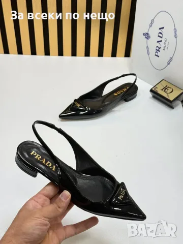 Prada Луксозни Дамски Лачени Обувки с Каишка и Остър Връх - Различни Цветове Код SEM-716, снимка 2 - Дамски обувки на ток - 55972491