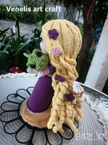 Рапунцел / Rapunzel  Плетена кукла, снимка 7 - Кукли - 56443976