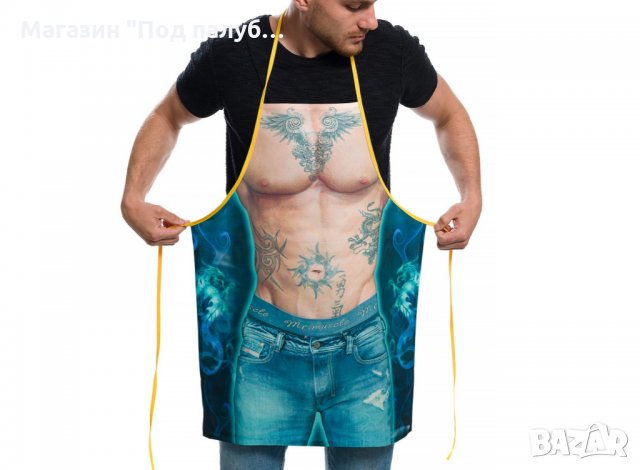 Нова мъжка забавна готварска престилка Тату, снимка 10 - Подаръци за мъже - 30152733