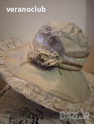 Кокетна капела Лукс от памучен плат, снимка 3 - Шапки - 39857499