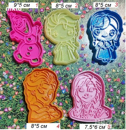 Елза Анна Олаф Замръзналото Кралство Frozen пластмасов резец форма фондан тесто бисквитки