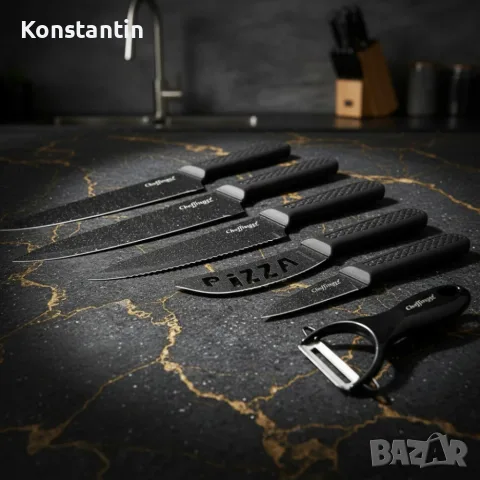 Комплект кухненски ножове – Cheffinger CF-MB08 от 6 части, снимка 4 - Прибори за хранене, готвене и сервиране - 56017836