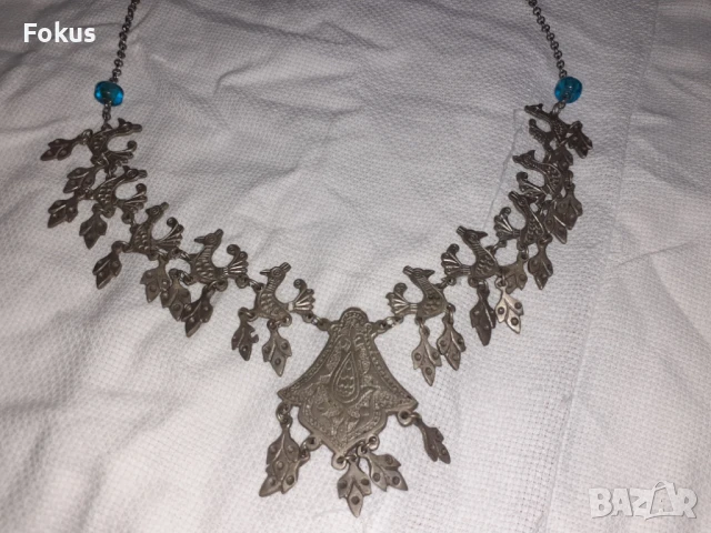 Възрожденски накит с пиленца за носия трепка кучка, снимка 2 - Антикварни и старинни предмети - 50862913