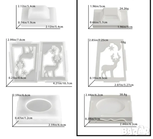 Молд коледен фенер с елен 3 части, снимка 2 - Форми - 52072775