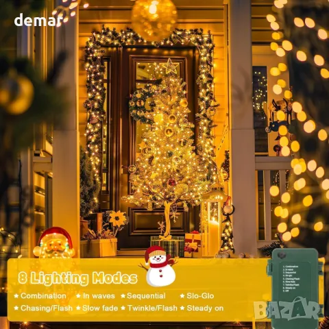 Quntis 25M 1000 LED коледни светлини, водоустойчиви, топло бяло, таймер, 8 режима, снимка 9 - Други - 47512354