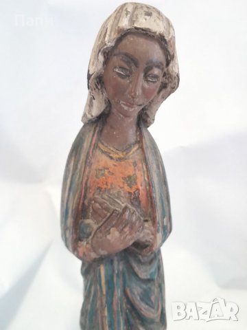 Дървена скулптура на Богородица от 19-ти век., снимка 6 - Антикварни и старинни предмети - 37378736