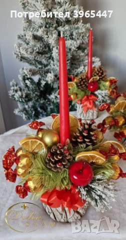 Коледни свещници с италиански бонбони