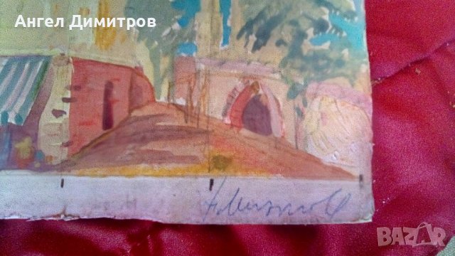 Стара картина акварел подписана , снимка 9 - Картини - 38924806
