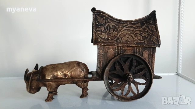 Стара , азиатска, бронзова скулптура от три части, снимка 2 - Статуетки - 54253934