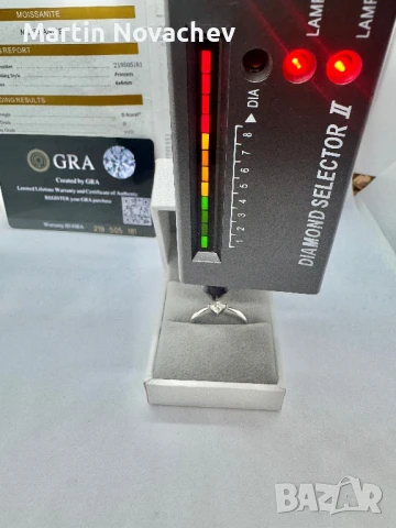 Сребърен пръстен с мойсанит (Диамант) 0.4 карата, снимка 12 - Пръстени - 50813877