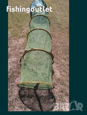  Гумиран живарник с метални обръчи и двоен отвор 2,5 мт + калъф 39 лв., снимка 3 - Такъми - 30906061