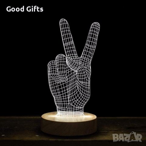 Холограмна LED лампа CREATIVE 3D Peace