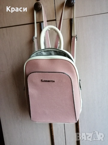 Малка розова кожена раничка Loretta , снимка 6 - Раници - 53355482