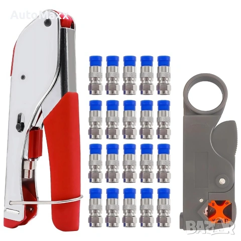 Комплект инструменти за коаксиален кабел,Latauar, Многоцветен, снимка 4 - Приемници и антени - 54151651