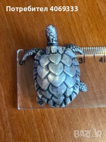 Сребърна Костенурка проба 925, снимка 3 - Колиета, медальони, синджири - 54172184