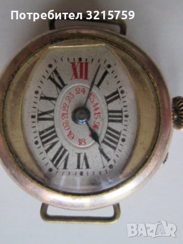 Стар ръчен часовник с позлата , монограм, снимка 4 - Антикварни и старинни предмети - 37919619