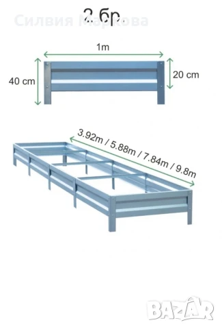 Комплект два реда лехи за оранжерии Primaterra, снимка 3 - Оранжерии - 51106012